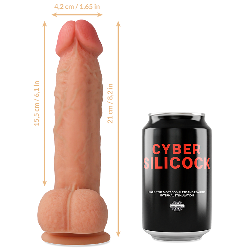 CYBER SILICOCK - ARNÉS SILICONA LIQUIDA SAUL 15.5 CM -O- 4.2 CM CYBER SILICOCK