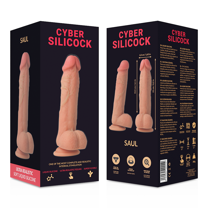CYBER SILICOCK - ARNÉS SILICONA LIQUIDA SAUL 15.5 CM -O- 4.2 CM CYBER SILICOCK