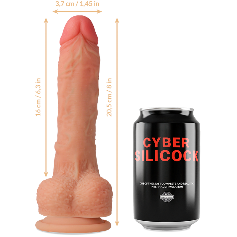 CYBER SILICOCK - ARNÉS SILICONA LIQUIDA CONNOR 20.5 CM -O- 3.7 CM CYBER SILICOCK