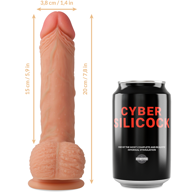 CYBER SILICOCK - ARNÉS SILICONA LIQUIDA FREEMAN 20 CM -O- 3.8 CM CYBER SILICOCK