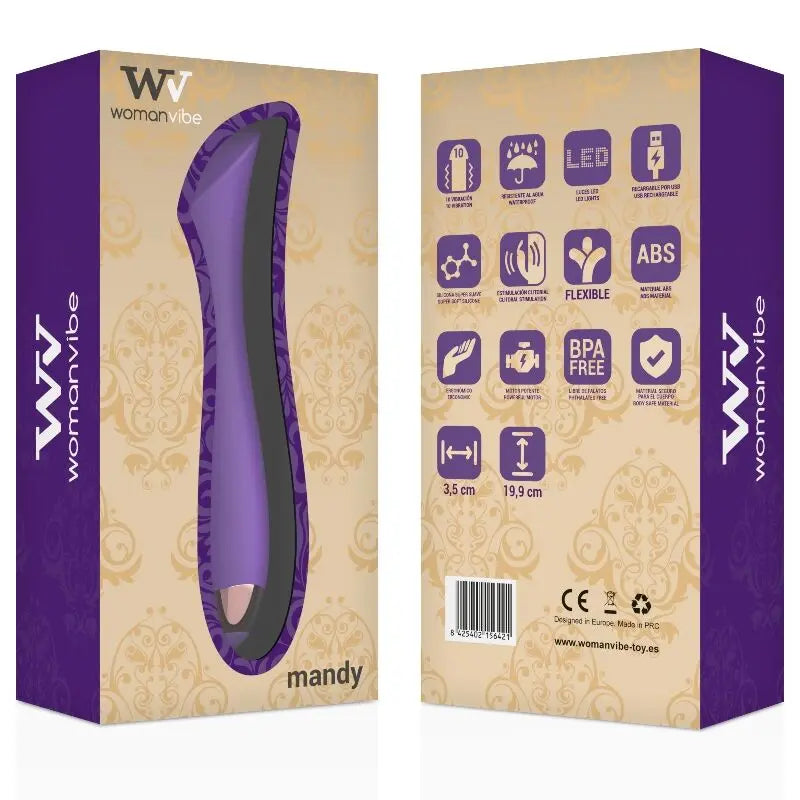 WOMANVIBE - MANDY VIBRADOR RECARGABLE SILICONA PUNTO "K" WOMANVIBE