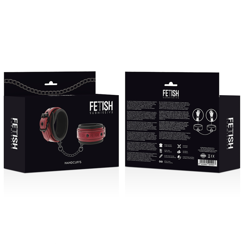 FETISH SUBMISSIVE DARK ROOM - ESPOSAS CUERO VEGANO CON FORRO DE NEOPRENO FETISH SUBMISSIVE DARK ROOM