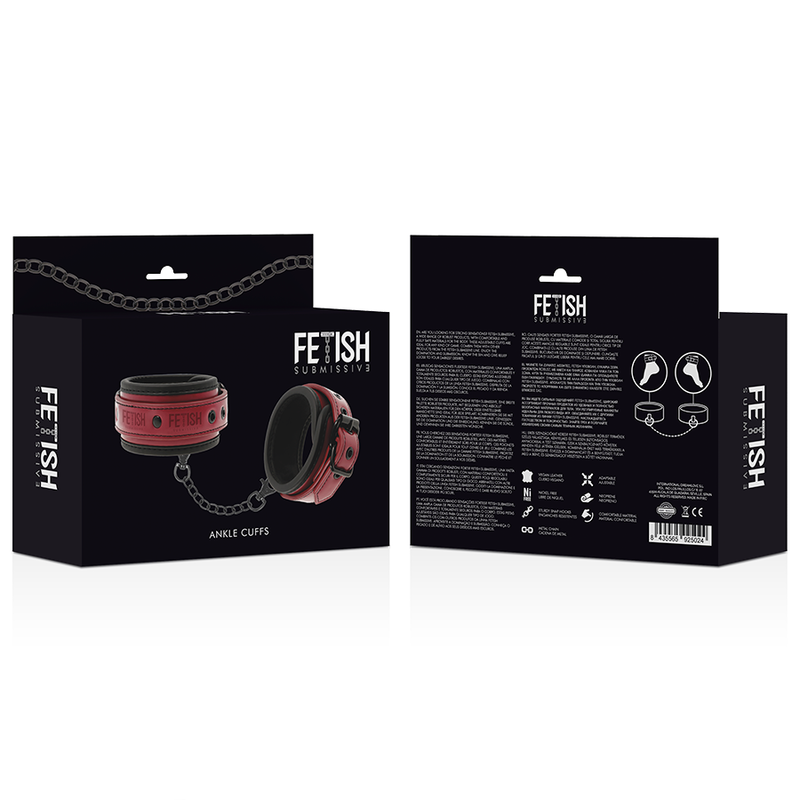 FETISH SUBMISSIVE DARK ROOM - ESPOSAS TOBILLOS CUERO VEGANO CON FORRO DE NEOPRENO FETISH SUBMISSIVE DARK ROOM