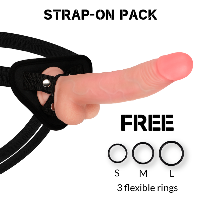 ROCKARMY - ARNÉS + DUAL DENSITY LEOPARD DILDO REALISTA 23 CM -O- 4.77 CM ROCK ARMY