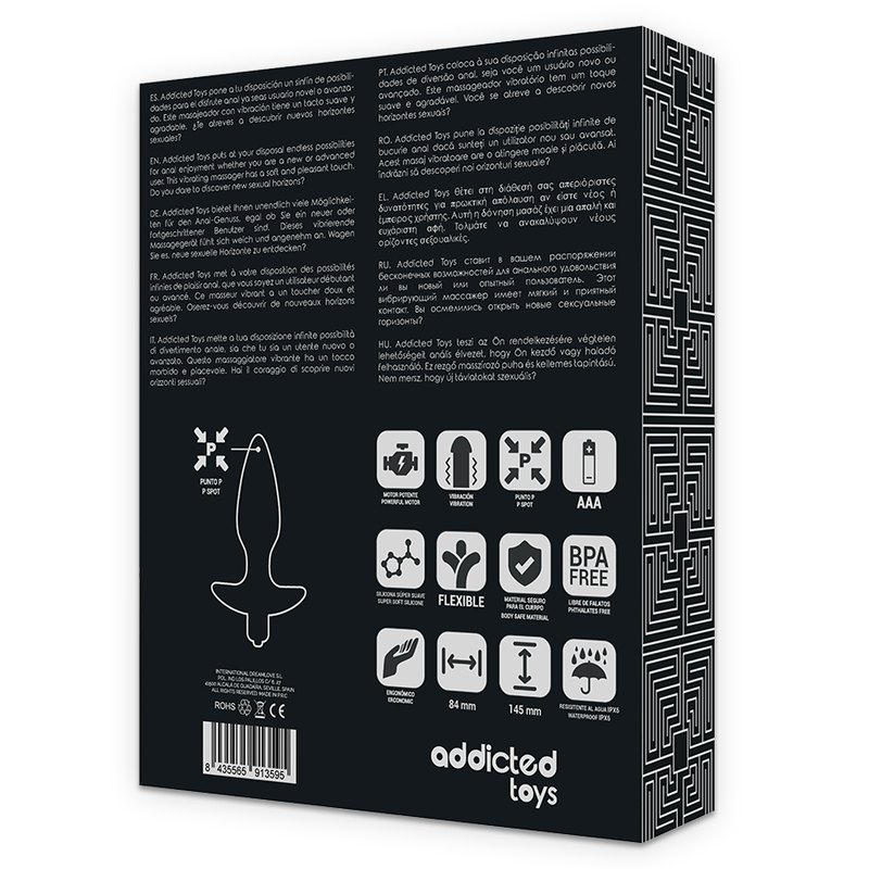 ADDICTED TOYS - MASAJEADOR PLUG ANAL CON VIBRACIÓN NEGRO ADDICTED TOYS