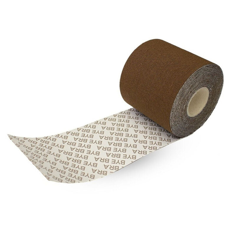 BYE-BRA - BODY CINTA 5 M X 6.5 CM + 3 PARES DE PEZONERAS MARRÓN BYE BRA - TAPES