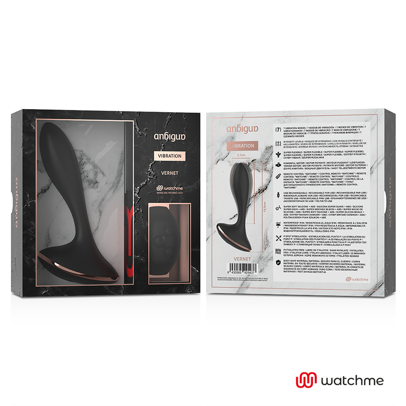 ANBIGUO - WATCHME CONTROL REMOTO VIBRADOR PLUG ANAL VERNET ANBIGUO