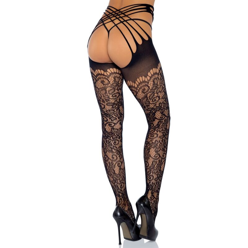 LEG AVENUE - WRAP AROUND CROTHLESS TIGHTS ONE SIZE LEG AVENUE HOSIERY