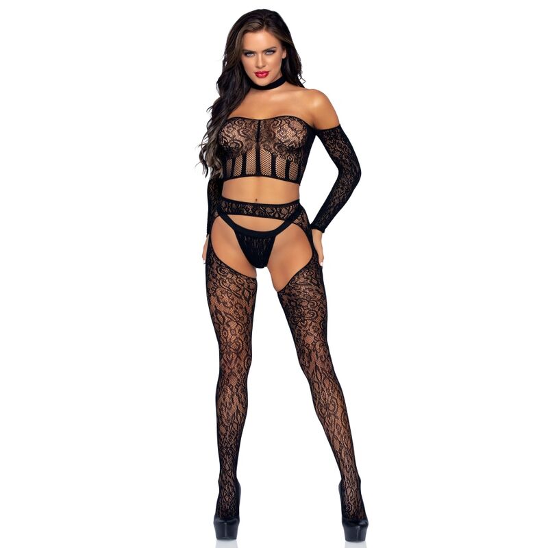 LEG AVENUE - SET TRES PIEZAS TALLA ÚNICA LEG AVENUE BODYSTOCKINGS