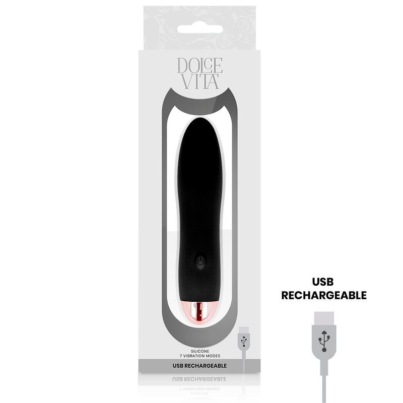 DOLCE VITA - VIBRADOR RECARGABLE FOUR NEGRO 7 VELOCIDADES DOLCE VITA