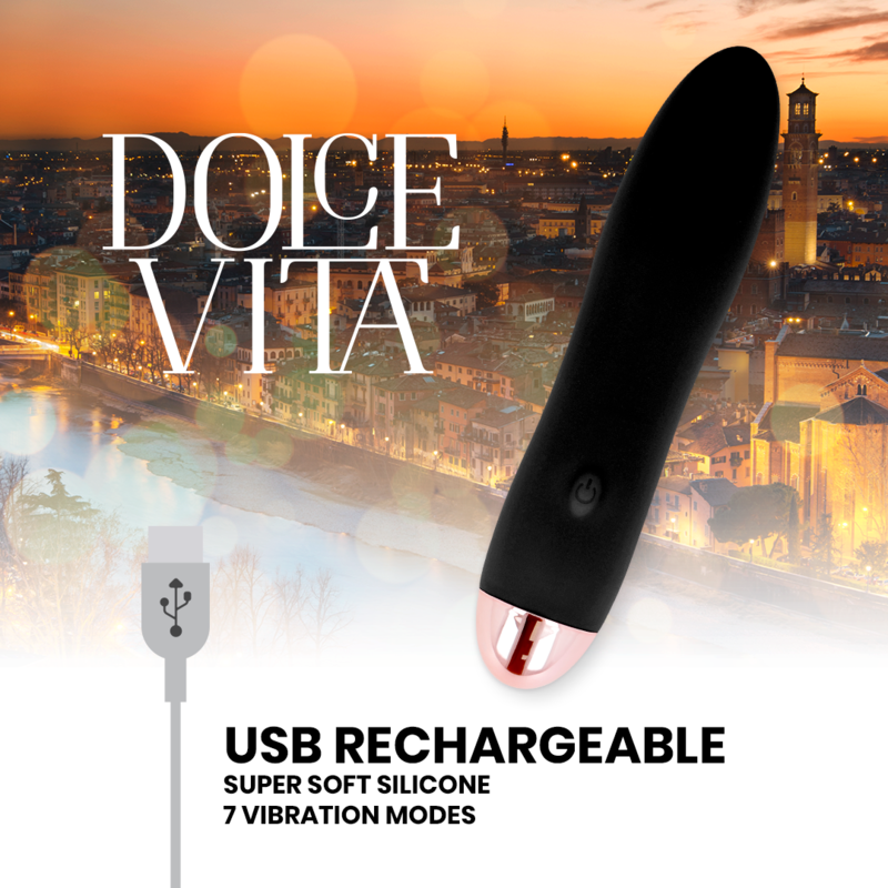 DOLCE VITA - VIBRADOR RECARGABLE FOUR NEGRO 7 VELOCIDADES DOLCE VITA