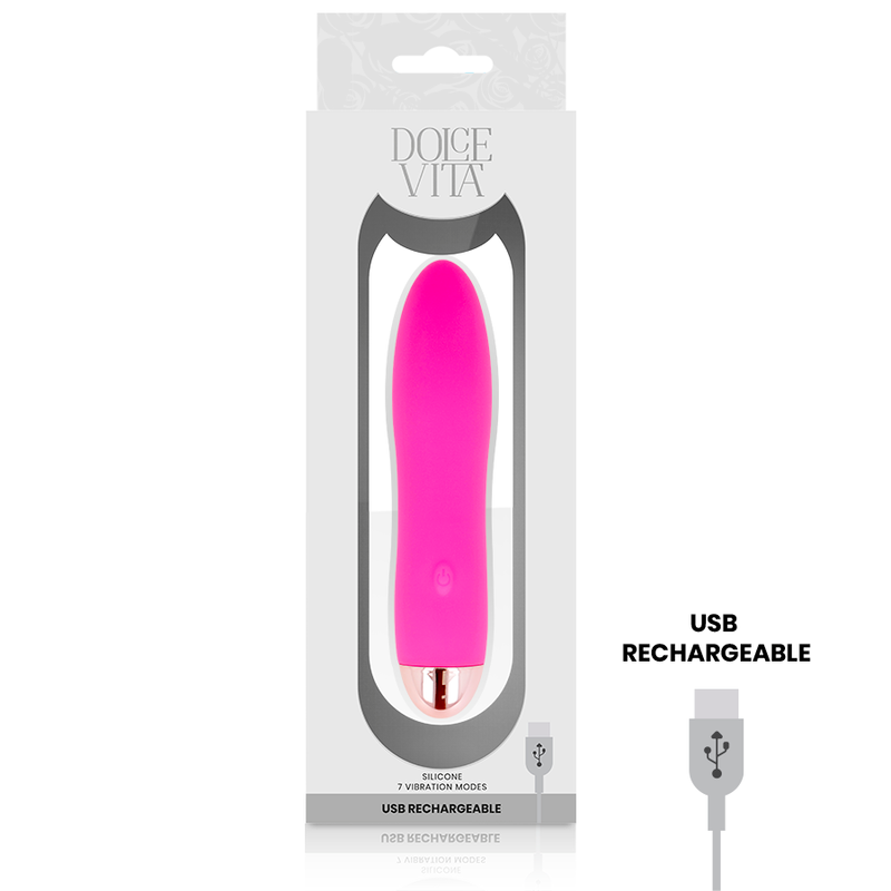 DOLCE VITA - VIBRADOR RECARGABLE FOUR ROSA 7 VELOCIDADES DOLCE VITA