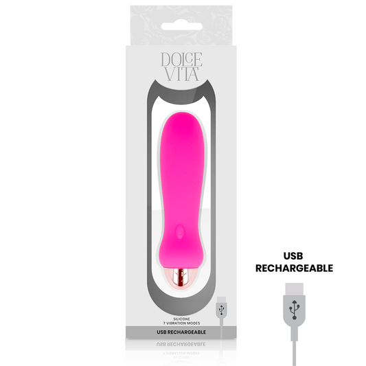 DOLCE VITA - VIBRADOR RECARGABLE FIVE ROSA 7 VELOCIDADES DOLCE VITA