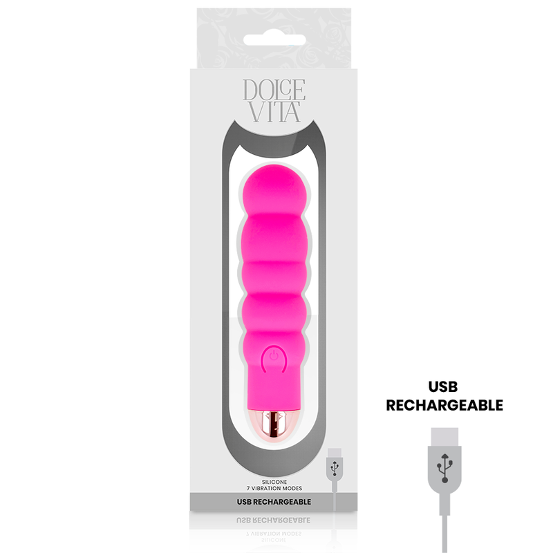 DOLCE VITA - VIBRADOR RECARGABLE SIX ROSA 7 VELOCIDADES DOLCE VITA