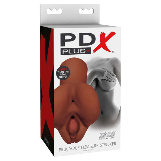 PDX PLUS - PICK YOUR PLEASURE MASTURBADOR DOBLE MARRÓN PDX PLUS+