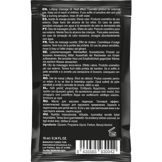 COQUETTE CHIC DESIRE - POCKET ACEITE MASAJE KISSABLE EFECTO CALOR PIRULETA 10 ML COQUETTE COSMETICS
