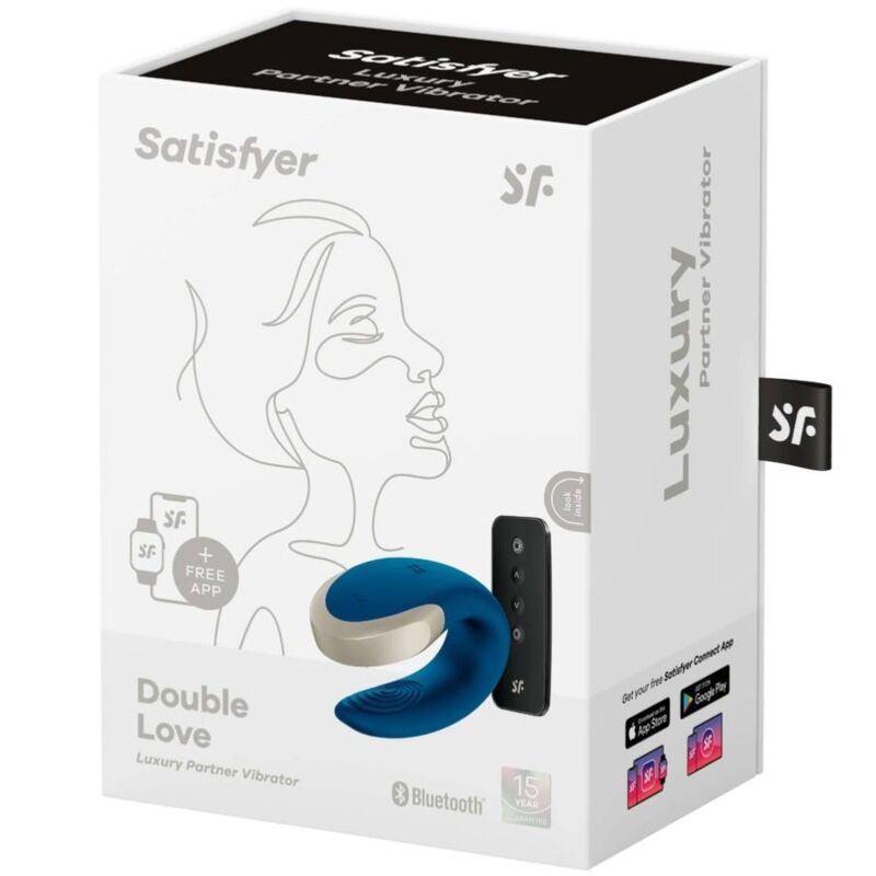 SATISFYER - APP DOUBLE LOVE VIBRADOR PAREJAS LUXURY AZUL SATISFYER PARTNER