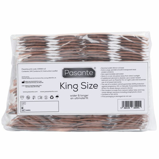 PASANTE - PRESERVATIVOS KING MS LARGOS Y ANCHOS BOLSA 144 UNIDADES PASANTE
