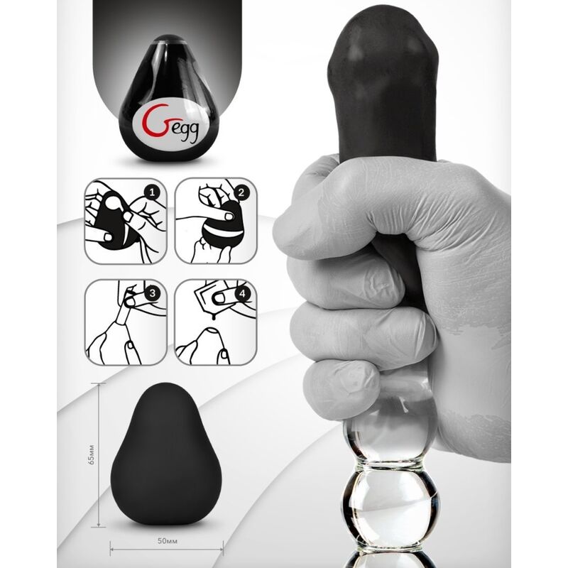 G-VIBE - HUEVO MASTURBADOR TEXTURADO REUTILIZABLE NEGRO G-VIBE