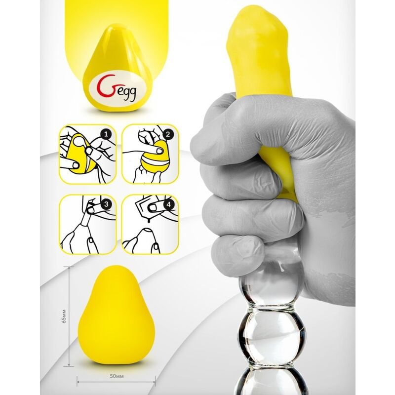 G-VIBE - HUEVO MASTURBADOR TEXTURADO REUTILIZABLE AMARILLO G-VIBE