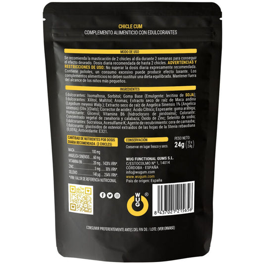 WUG SEX SENSE - CUM CHICLE AUMENTADOR DE EYACULACION & SABOR A PLATANO DEL SEMEN 10 UNIDADES WUG SEX SENSE