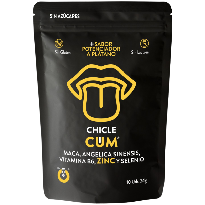 WUG SEX SENSE - CUM CHICLE AUMENTADOR DE EYACULACION & SABOR A PLATANO DEL SEMEN 10 UNIDADES WUG SEX SENSE