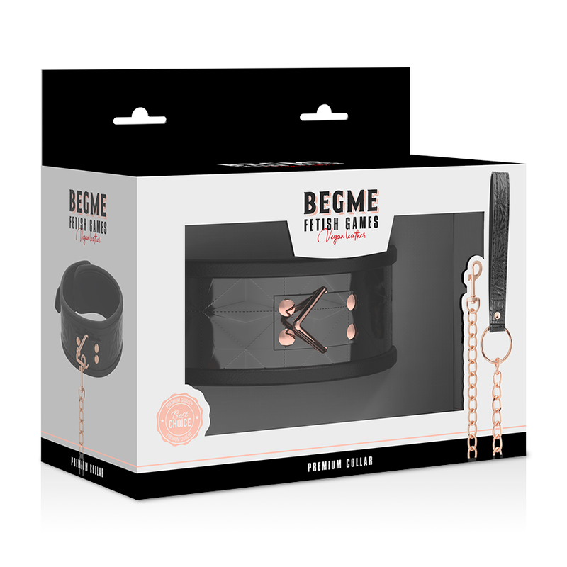 BEGME - BLACK EDITION COLLAR CUERO VEGANO CON FORRO DE NEOPRENO BEGME BLACK EDITION