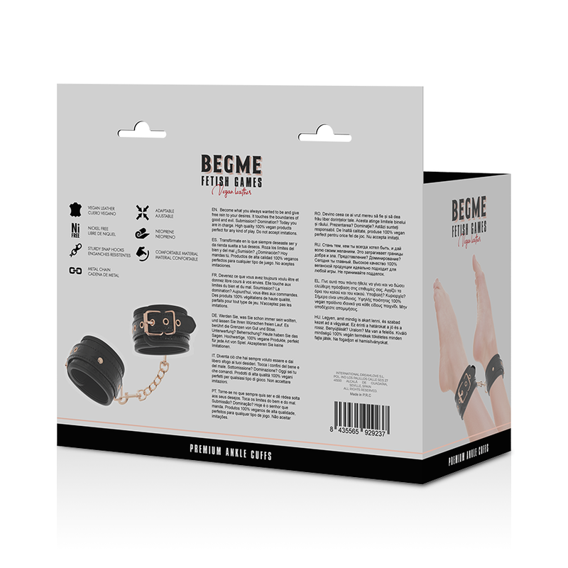 BEGME - BLACK EDITION ESPOSAS PARA TOBILLOS CON FORRO DE NEOPRENO BEGME BLACK EDITION
