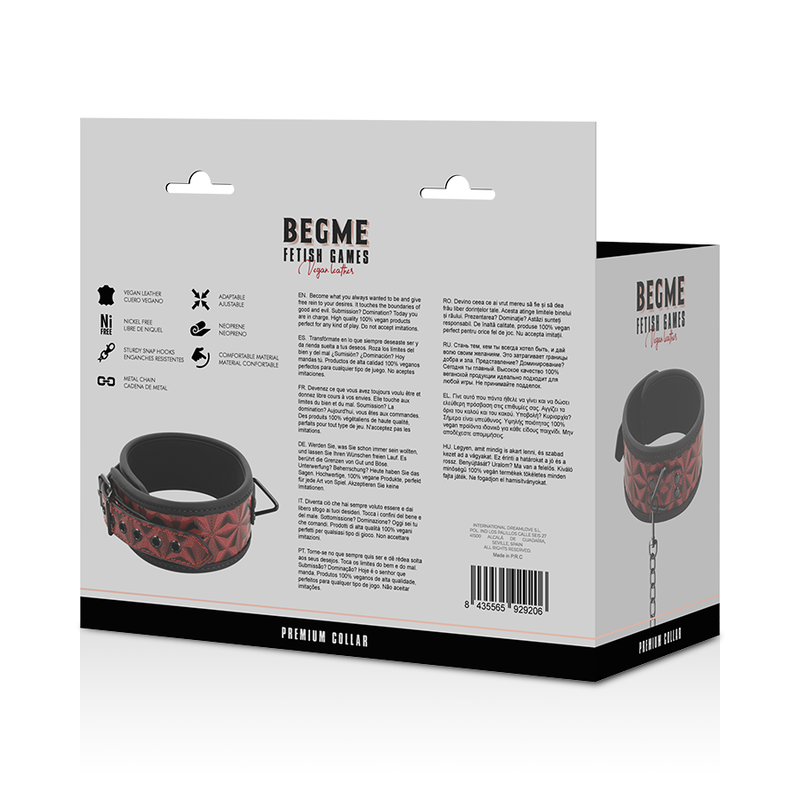 BEGME - RED EDITION COLLAR CUERO VEGANO CON FORRO DE NEOPRENO BEGME RED EDITION
