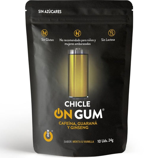 WUG GUM - ON CHICLE CAFEÍNA, GINSENG Y GUARANÁ 10 UNIDADES WUG GUM