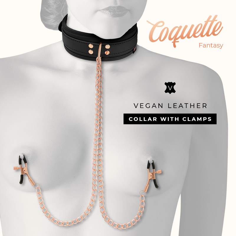 COQUETTE CHIC DESIRE - FANTASY COLLAR CON PINZAS PEZONES CON FORRO DE NEOPRENO COQUETTE FANTASY