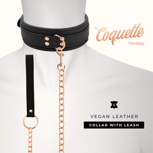 COQUETTE CHIC DESIRE - FANTASY COLLAR CUERO VEGANO CON CORREA Y FORRO DE NEOPRENO COQUETTE FANTASY