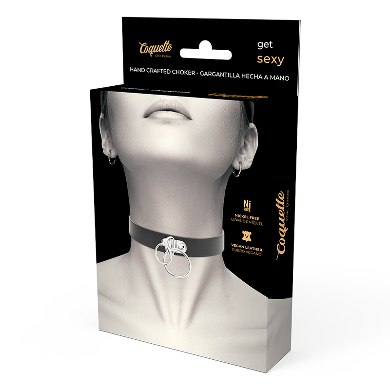 COQUETTE CHIC DESIRE - CHOKER CUERO VEGANO DOBLE ANILLA COQUETTE ACCESSORIES
