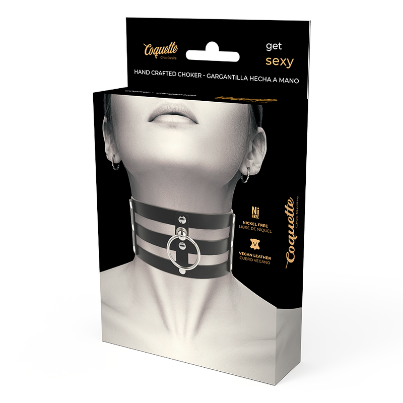 COQUETTE CHIC DESIRE - CHOKER CUERO VEGANO ESTILO FETISH COQUETTE ACCESSORIES