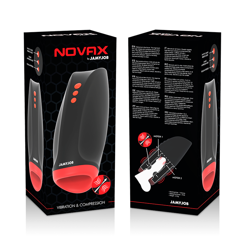JAMYJOB - NOVAX MASTURBADOR CON VIBRACIÓN Y COMPRESIÓN JAMYJOB