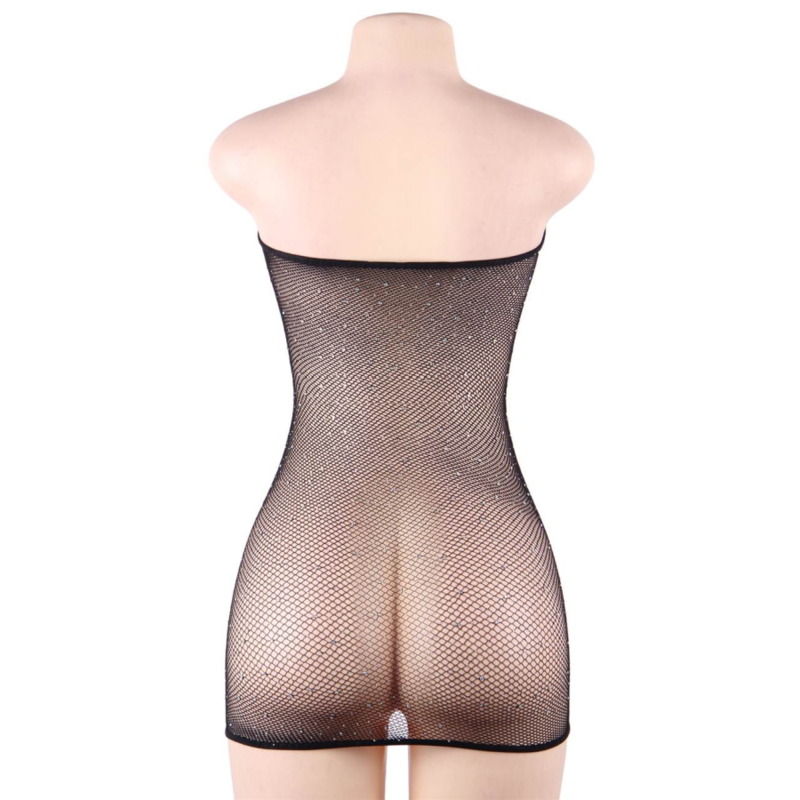 QUEEN LINGERIE - VESTIDO CUERPO DE RED CON BRILLANTES S/L QUEEN LINGERIE