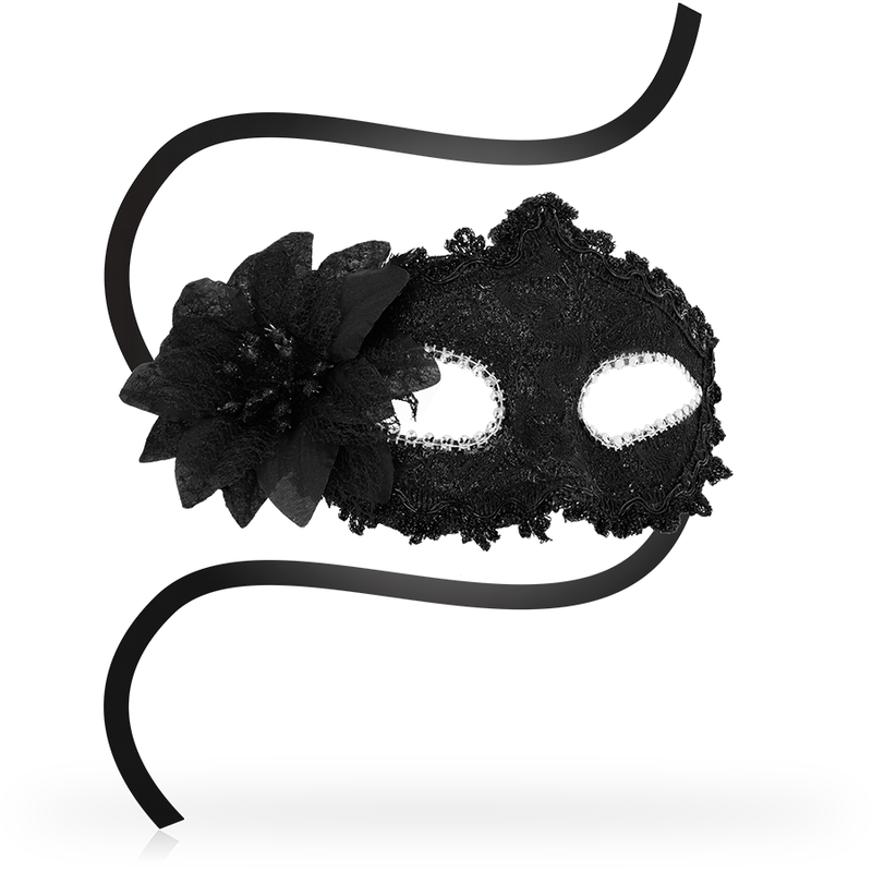 OHMAMA - MASKS ANTIZAZ ESTILO VENECIANO FLOR LATERAL -  NEGRA OHMAMA MASKS