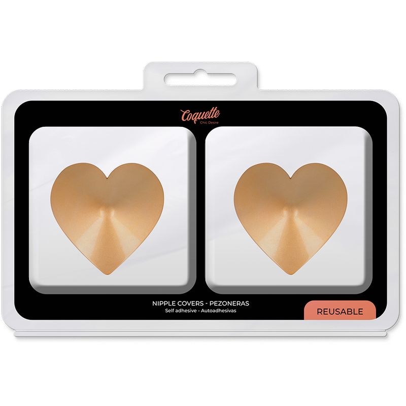 COQUETTE CHIC DESIRE - CUBRE PEZONES METAL CORAZONES DORADOS COQUETTE ACCESSORIES