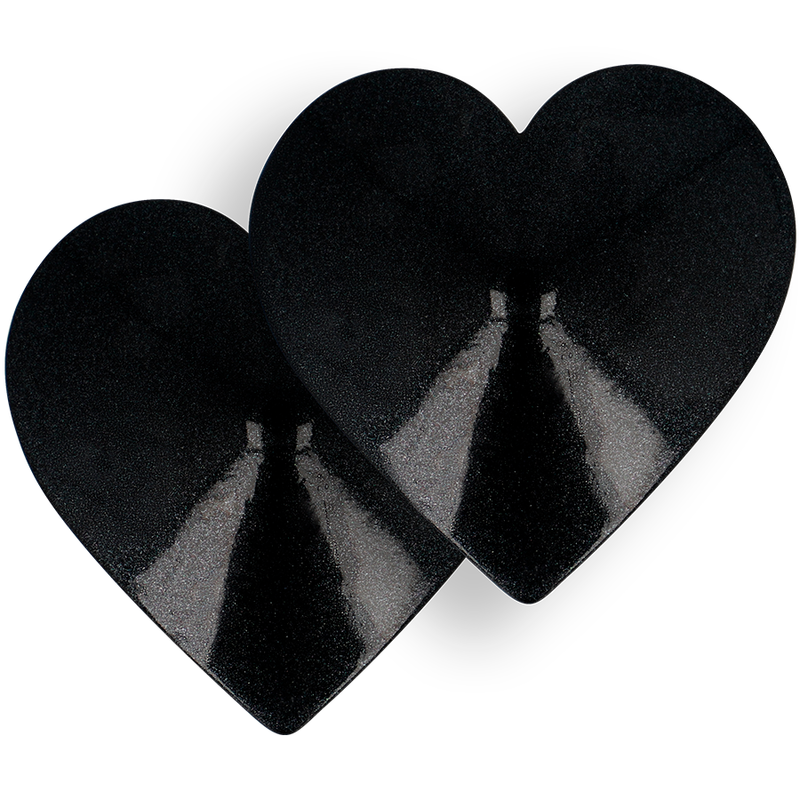 COQUETTE CHIC DESIRE - CUBRE PEZONES METAL CORAZONES NEGROS COQUETTE ACCESSORIES