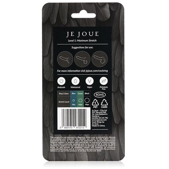 JE JOUE - ANILLO PARA EL PENE DE SILICONA ESTRECHAMIENTO MXIMO - NEGRO JE JOUE