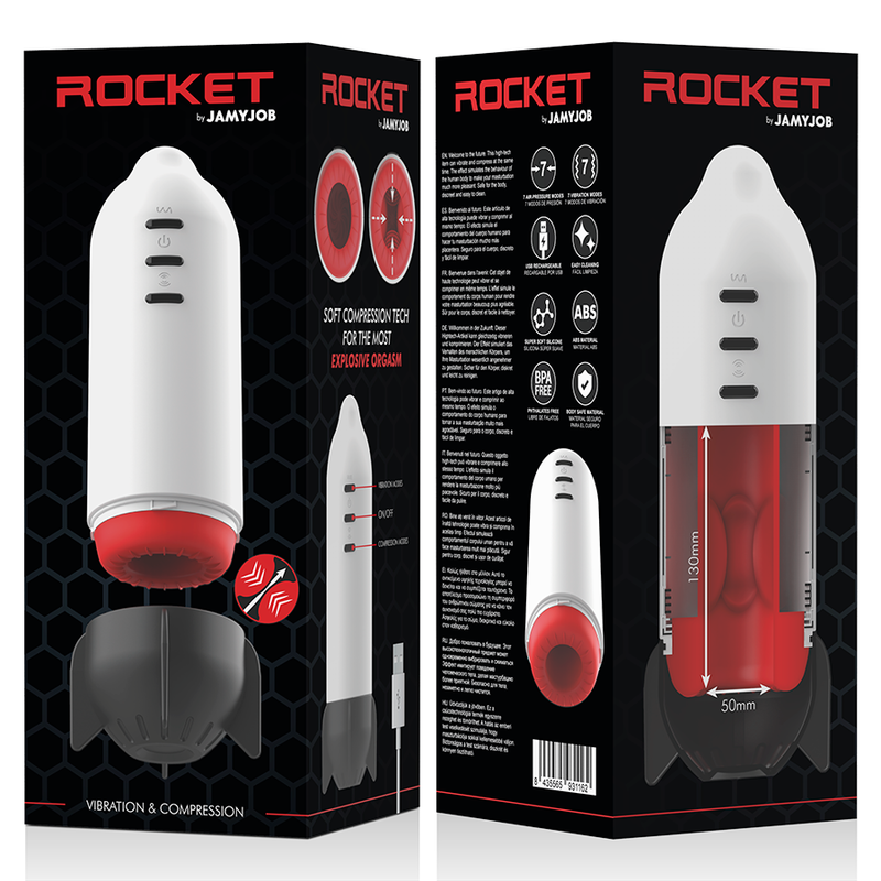 JAMYJOB - ROCKET MASTURBADOR TECNOLOGÍA SOFT COMPRESSION Y VIBRACIÓN JAMYJOB