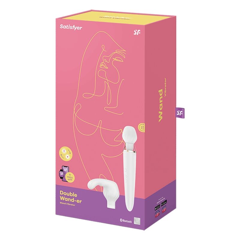 SATISFYER - DOUBLE WANDER APP BLANCO SATISFYER WAND