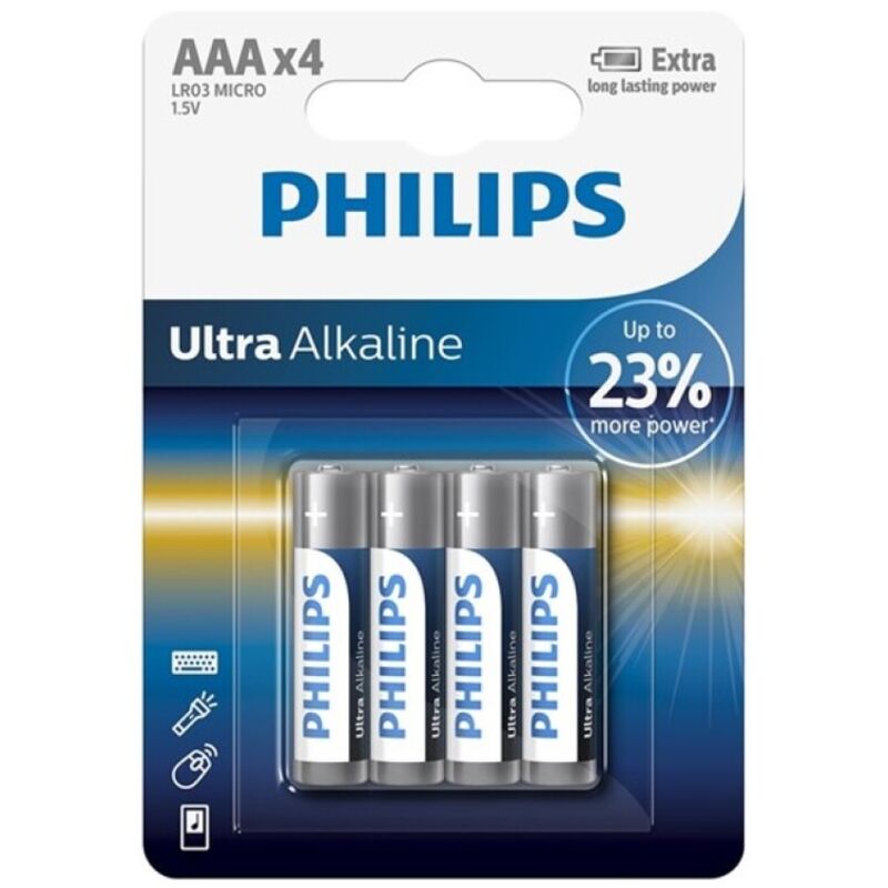 PHILIPS - ULTRA ALKALINE PILA AAA LR03 BLISTER*4 PHILLIPS