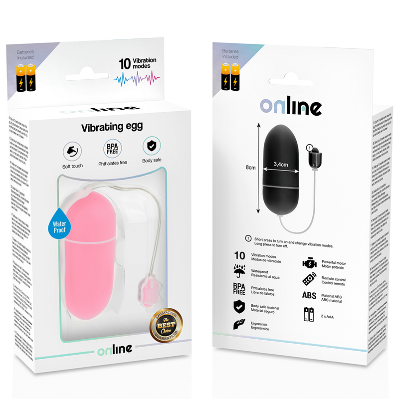 ONLINE - HUEVO VIBRADOR WATERPROOF ROSA ONLINE