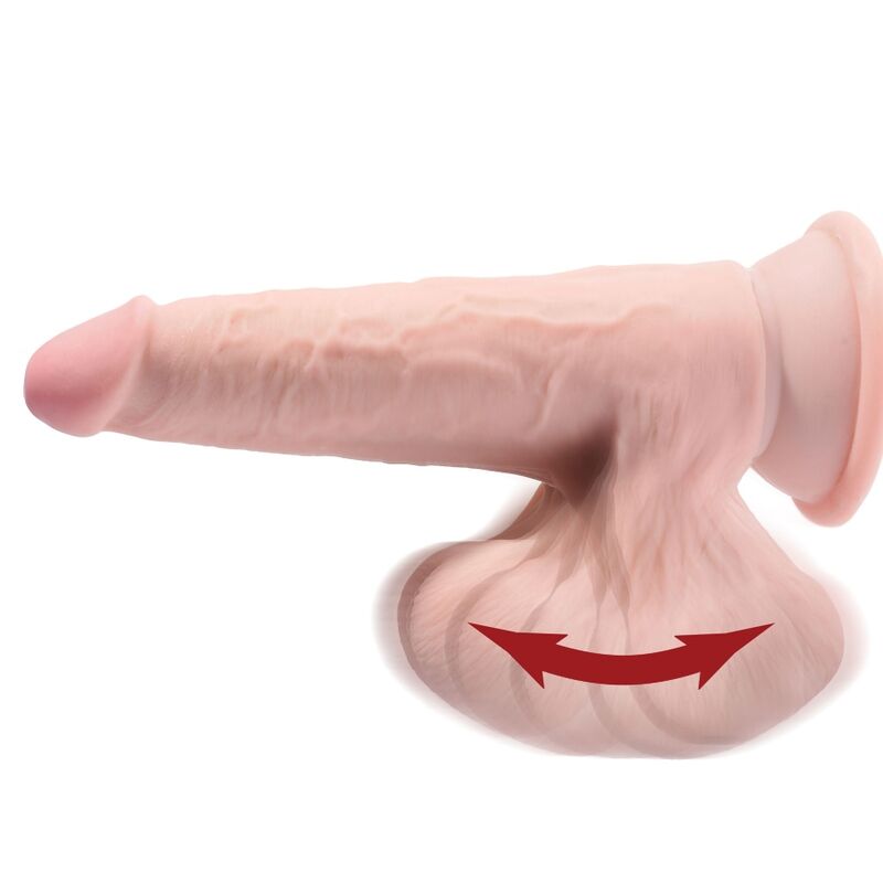 KING COCK - PLUS 3D DILDO SWINGING BALLS 24.5 CM NATURAL KING COCK PLUS