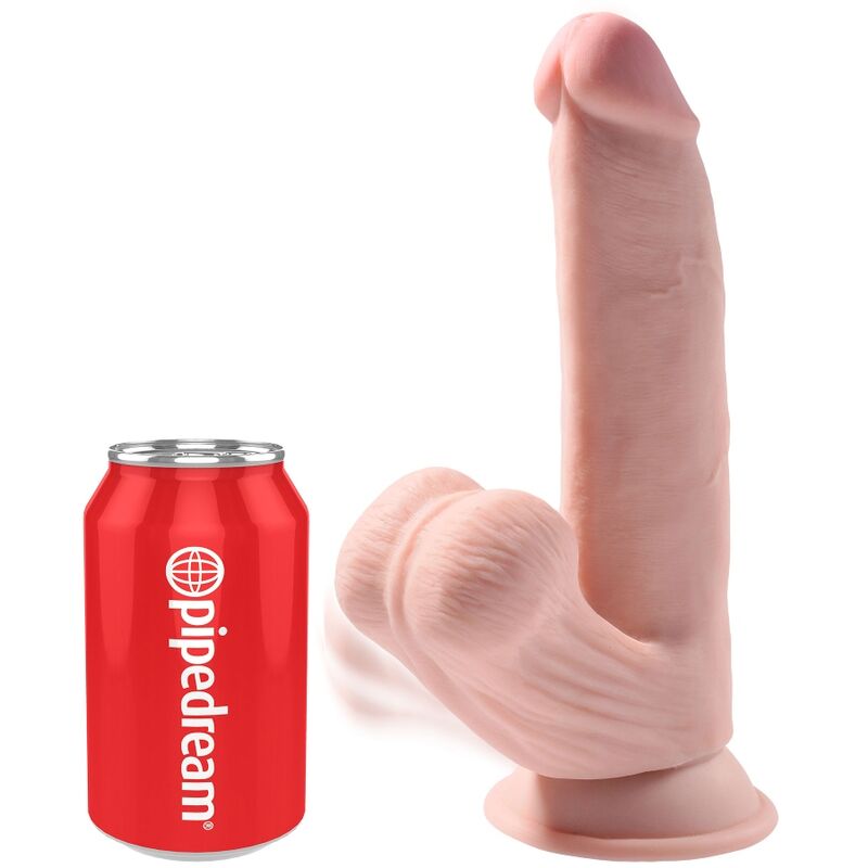 KING COCK - PLUS 3D DILDO SWINGING BALLS 24.5 CM NATURAL KING COCK PLUS