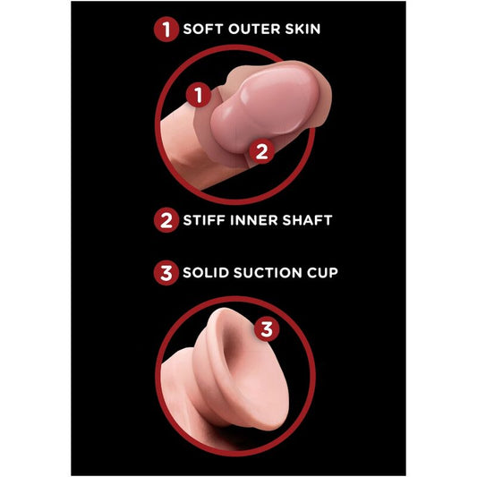 KING COCK - PLUS 3D DILDO SWINGING BALLS 15.2 CM NATURAL KING COCK PLUS
