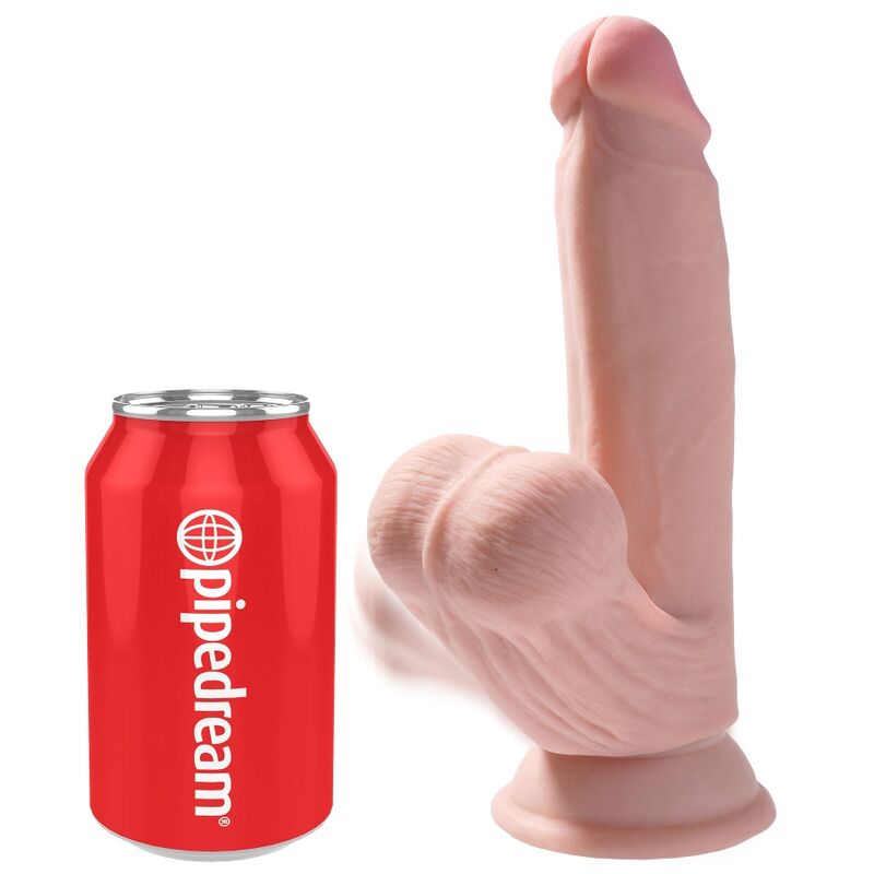 KING COCK - PLUS 3D DILDO SWINGING BALLS 15.2 CM NATURAL KING COCK PLUS
