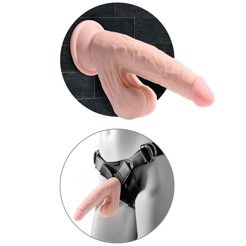 KING COCK - PLUS 3D DILDO SWINGING BALLS 15.2 CM NATURAL KING COCK PLUS