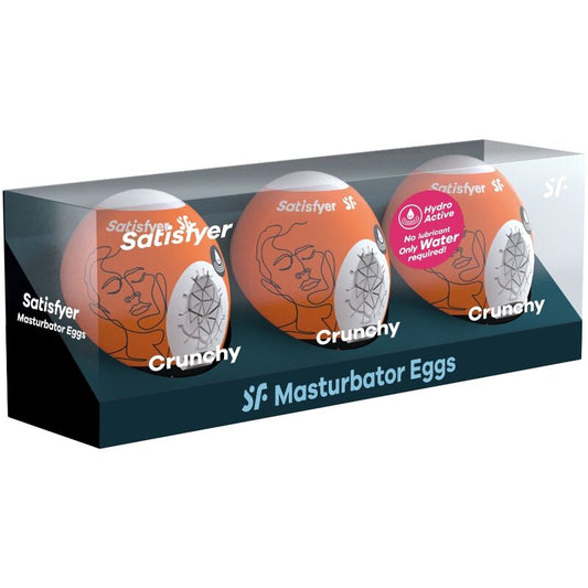 SATISFYER - 3 HUEVOS MASTURBADORES NAUGHTY, SAVAGE & CRUNCHY SATISFYER EGGS